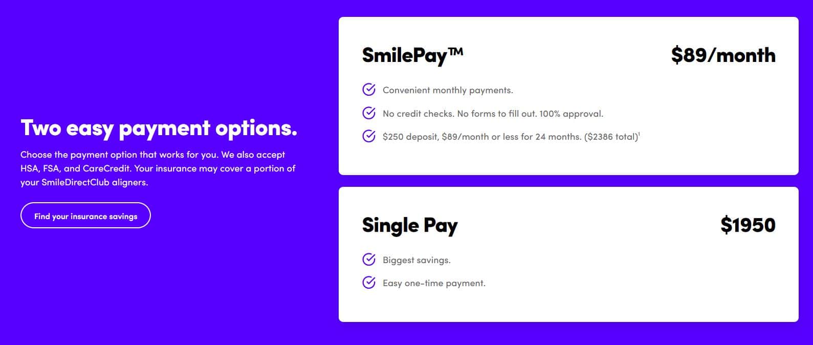 Smile Direct Club Pricing Options